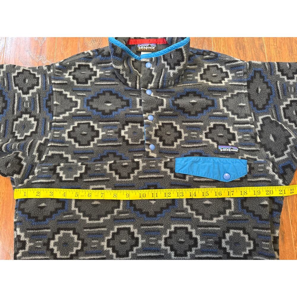 Patagonia Synchilla Snap-T Sweater Mens Small Gray Blue Yanaba Forge Aztec - Picture 5 of 7